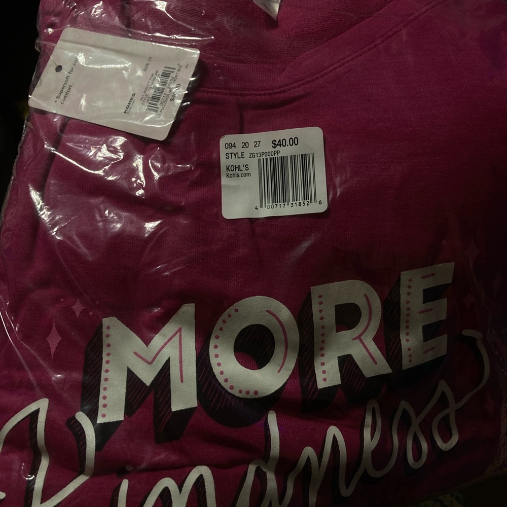 Kohl's Vibrant Pink Sweatshirt
